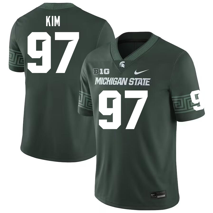 Michigan State Spartans #97 Jonathan Kim College Football Jerseys Stitched-Green